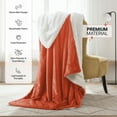 thumbnail image 4 of IR Imperial Rooms Sherpa Bed Blanket Soft Thick & Warm Fluffy Plush Winter Fleece Reversible Lightweight Throw (50x60) Rust, 4 of 7