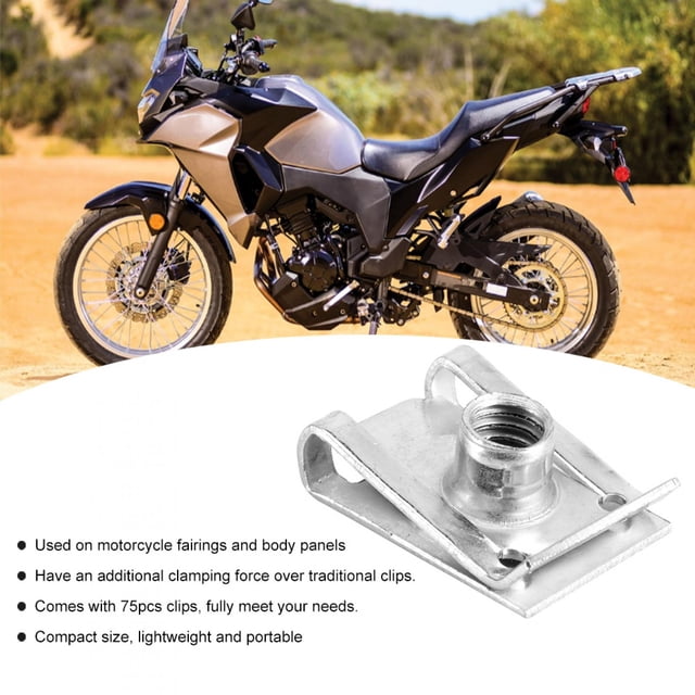 Sujetadores 75pcs De Carenado Panel De Carrocería U Clamp M6 U Fijadores De La Velocidad De Tuerca Accesorio De Motocicleta