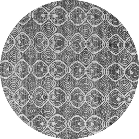 Ahgly Company Indoor Round Abstract Gray Modern Area Rugs, 7' Round