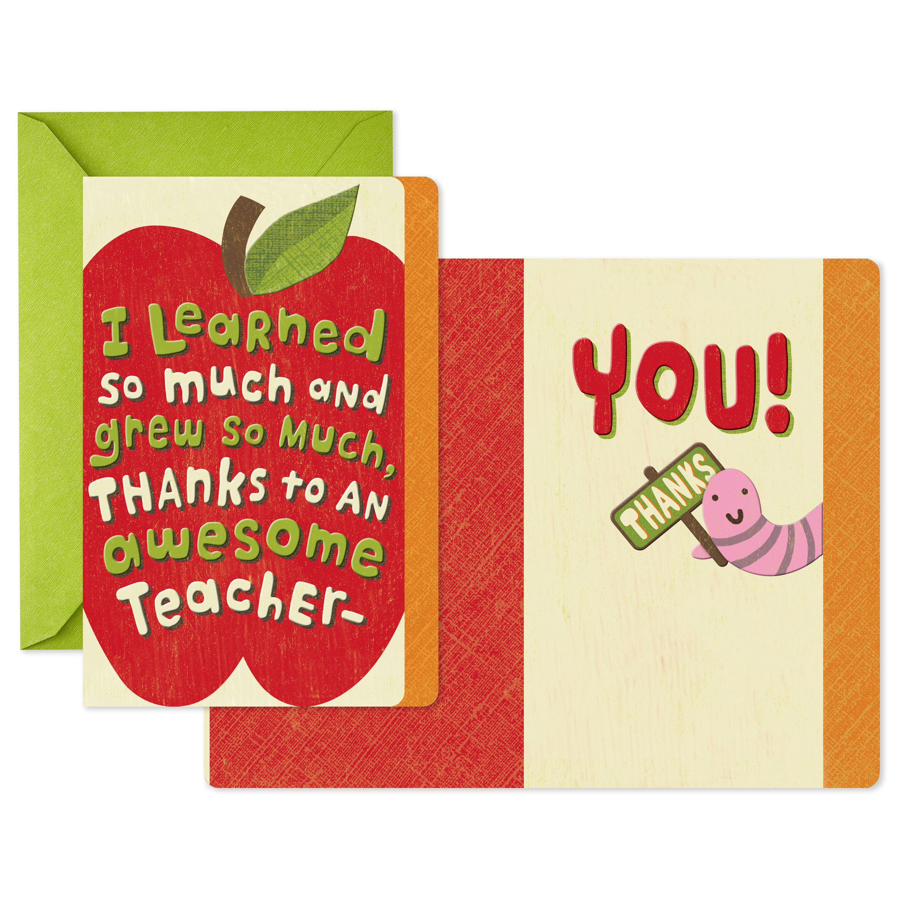 Hallmark Teacher Appreciation Cards Assortment for Preschool, Kindergarten, Elementary School, Graduation or Back to School (10 Cards and Gift Card Holders with Envelopes) - image 3 of 11