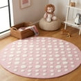 thumbnail image 2 of SAFAVIEH Kids Neutral Polka Dots Area Rug, Pink/Ivory, 5' x 5' Round, 2 of 11