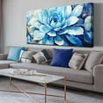 thumbnail image 3 of AatoeaX Flower Wall Art for Office Blue Floral Canvas Wall Art Succulent Wall Decor Ready To Hang, 3 of 4