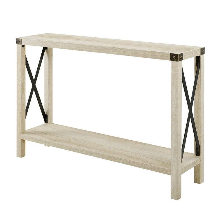 Walker Edison Magnolia Metal X Rustic Sofa Console Table for