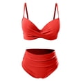 thumbnail image 4 of Summersalt swimsuits for women High Waist Bikini Strappy Tankini Top And Swim Bottoms Solid Color Two Piece Swimsuit For Beach Pool Girls plus Size Guard Bathing Suit Bathing Suit Top for Juniors Tan, 4 of 4