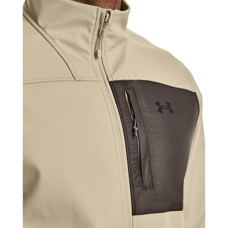 Under Armour mens ColdGear Infrared Shield 2.0 Soft Shell , (289) Khaki  Base / Fresh Clay / Jet Gray , Large 