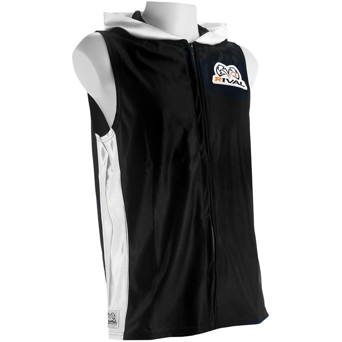 Rival - Rival Boxing Dazzle Traditional Sleeveless Ring Jacket with Hood - Black/White - Walmart ...