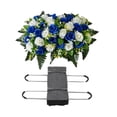thumbnail image 2 of Artificial Cemetery Saddle Flowers, Adjustable Headstone Saddle with Lifelike Roses, UV Resistant Grave Decorations, Memorial Floral Arrangement for Headstones, Cemetery Grave Saddle Decor, 2 of 6