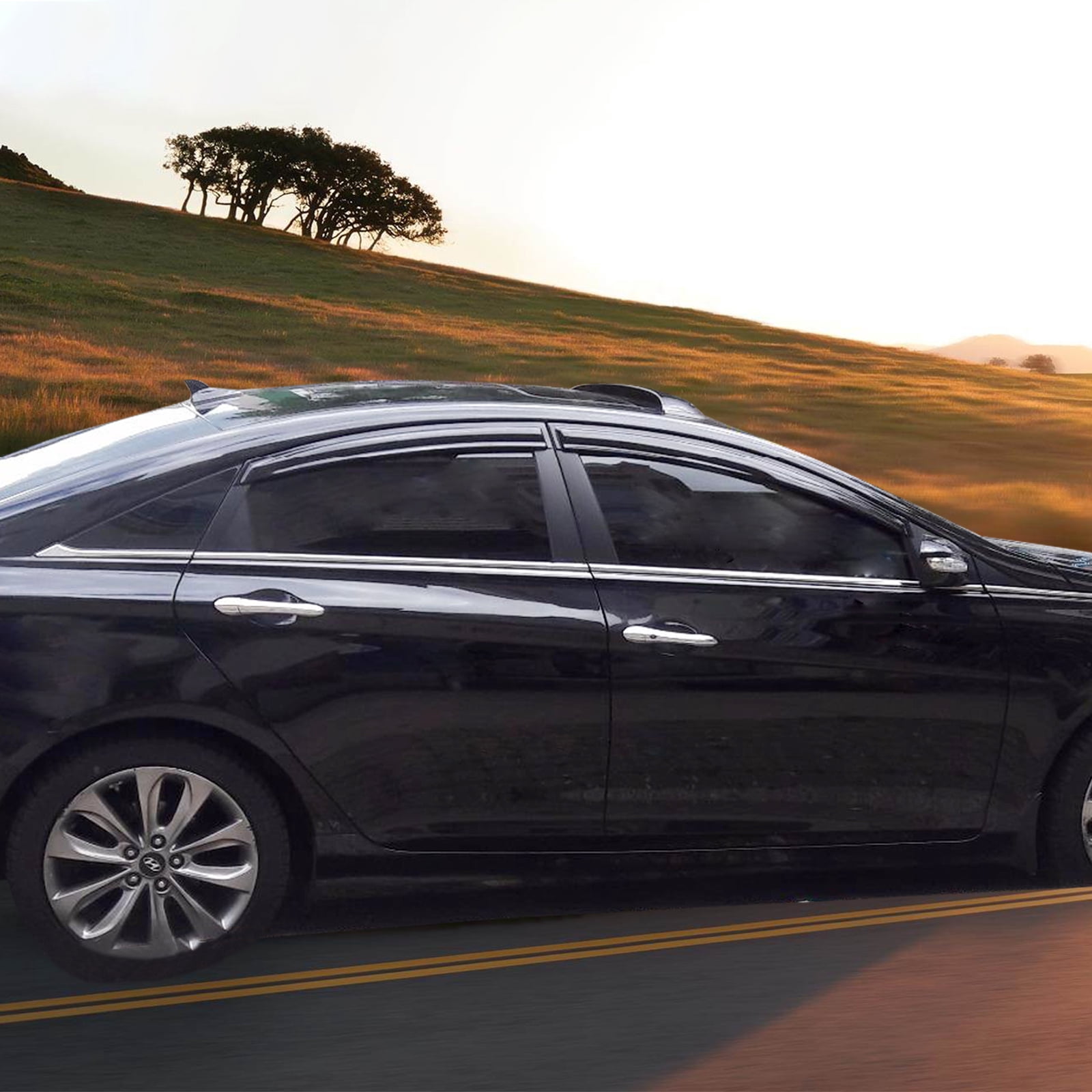 For 2011-2016 Hyundai Elantra KDM Wavy Mugen Style Window Visors Sun