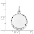 thumbnail image 2 of Solid 14k White Gold Etched .013 Gauge Engraveable Round Disc Charm - 23mm, 2 of 4