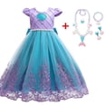 thumbnail image 1 of Disfraz de princesa para niñas, disfraz de sirena pequeña, vestido de fiesta de carnaval, vestido de baile de Halloween, 4-10 años Fivean unisex, 1 of 2