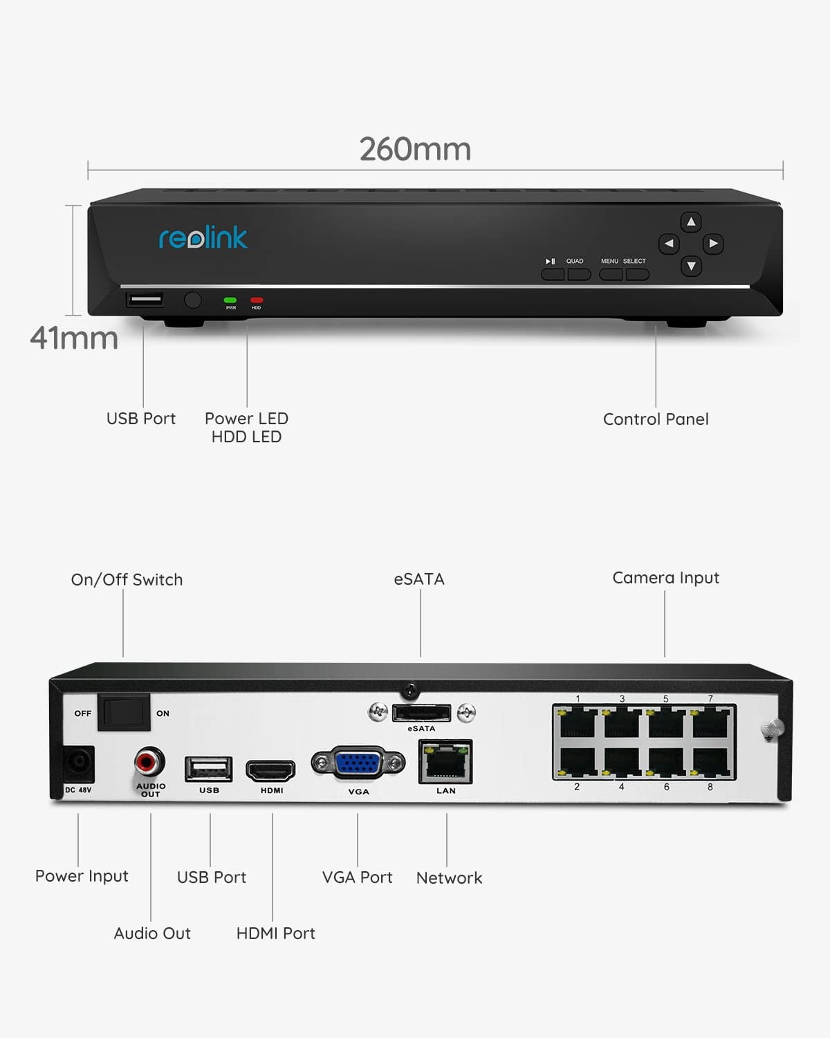 Reolink 4K 8CH Video Surveillance Home Security PoE NVR with 2TB