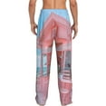 thumbnail image 7 of Salouo Pastel Pink Beach Cafe Print Pajama Pants for Men, Lounge Pants Elastic Waistband Casual Men's sleepwear Loungewear Sleep Pajama Pant -Large, 7 of 7