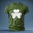 thumbnail image 2 of IWRICH Men's St. Patrick's Day Shamrock Printed T Shirts Crew Neck Short Sleeve Muscle Tees Casual Comfortable Breathable Basic Tops Army Green XXXL, 2 of 3