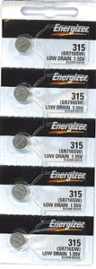 Energizer 315 - SR716 Silver Oxide Button Battery 1.55V - 2 Pack + 30% Off!