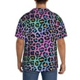 thumbnail image 3 of Lsque Rainbow Animal Skin print Men's Cuban Collar Short Sleeve Shirt Summer Beachwear Casual Button Down Fashionable Vacation Leisure Shirt-Medium, 3 of 7