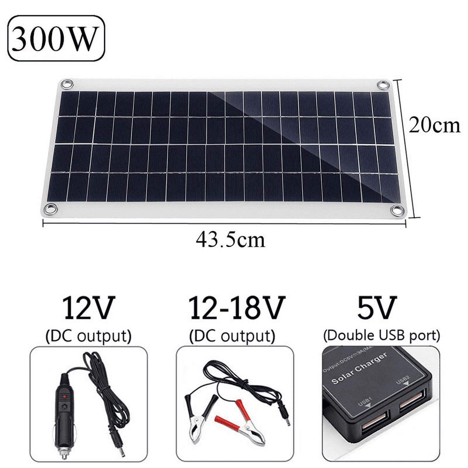 PEPISKY 300W Flexible Monocrystalline Solar Panel Kit with 20A Controller