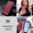 thumbnail image 4 of Funda Tipo Cartera de Cuero Sintético para Samsung Galaxy S21 Ultra Bloqueo RFID, con Ranuras para Tarjetas y Bolsillo para Efectivo, Cierre Magnético Fuerte Rojo, 4 of 6