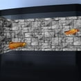 thumbnail image 2 of 48X24IN Brick Wall Stone Decor Aquarium Background, Black Brick Wall Fish Tank Background, Natural Rocky Glass Terrarium Background with 10 EVA Double-Sided Tape, 2 of 5