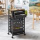 thumbnail image 3 of Carrito de almacenamiento SYKIARIOL de 8 cajones con tapa de madera, negro, 3 of 7
