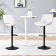 thumbnail image 7 of SUDICA Bar Stools Set of 2 White PU Leather Adjustable Swivel Counter Stools with Backrest, 7 of 7