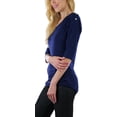 thumbnail image 3 of ToBeInStyle Women's Side Shirred Button at Shoulder Top, 3 of 7