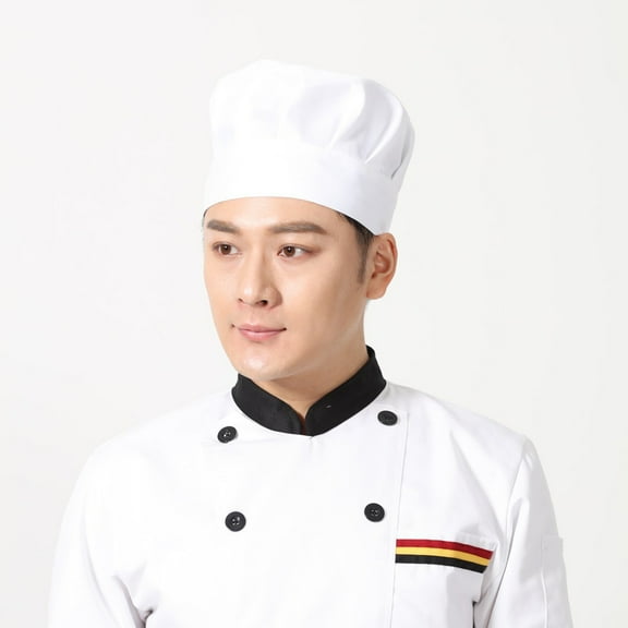 DRAFIDEEP Adjustable White Cotton Chef Hat for Chefs, Cooks & Bakers with Comfortable Fit and Multiple Size Options
