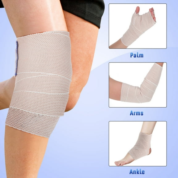 Ace Bandage Wrap,6 Rolls Elastic Bandage Sports Wraps Ace Wrap Stretch Bandage Wrap for Wrist Ankle Knee Legs Shoulder Feet