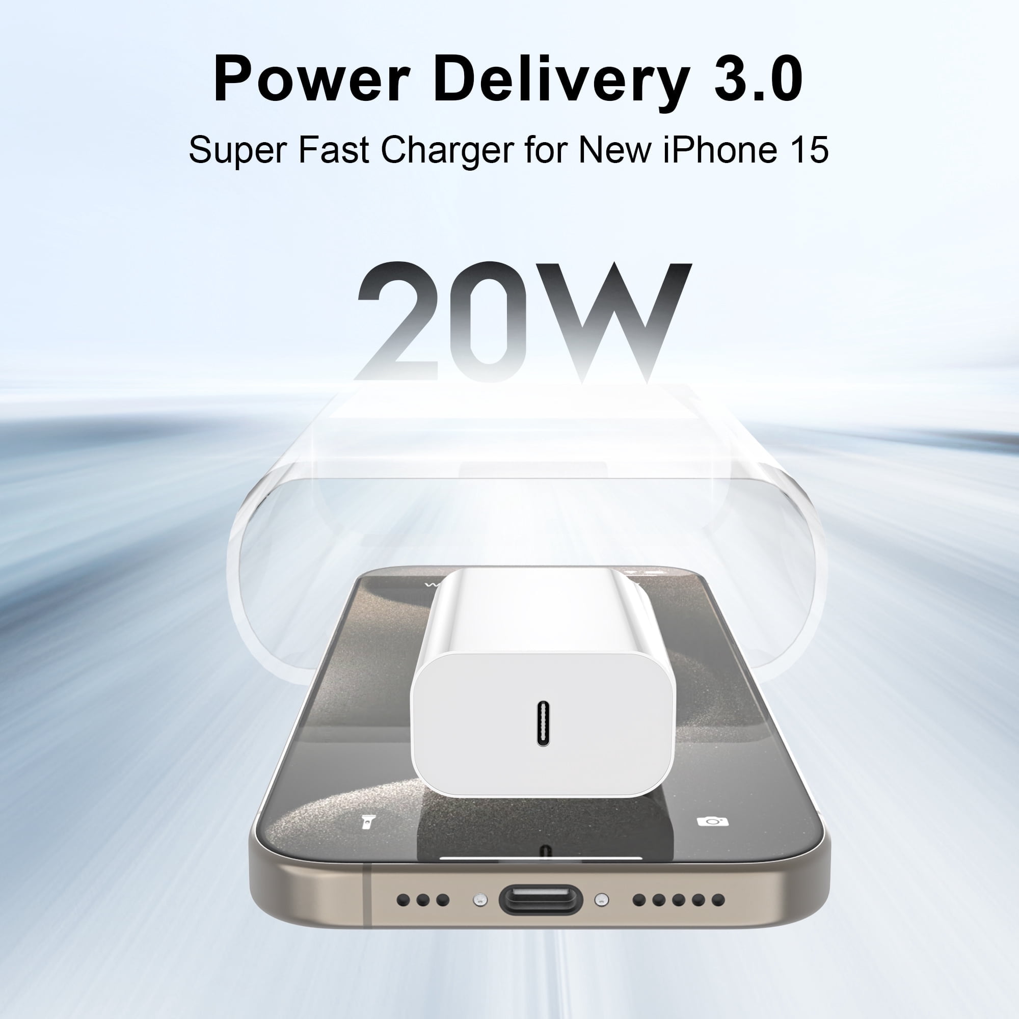 iPhone 15 Charger, 20W USB C Power Delivery Wall Charger Plug with 10ft Type C to Type C Cable Fast Charging Data Sync Cord Compatible with 15/15 pro/max /Samsung Galaxy S23 Ultra/S23/S23+/S22
