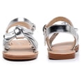 thumbnail image 4 of Apakowa Girls Sandals Bowknot Girls Beach Open-Fingered Sandals (Color : Silver, Size : 8 Toddler), 4 of 7