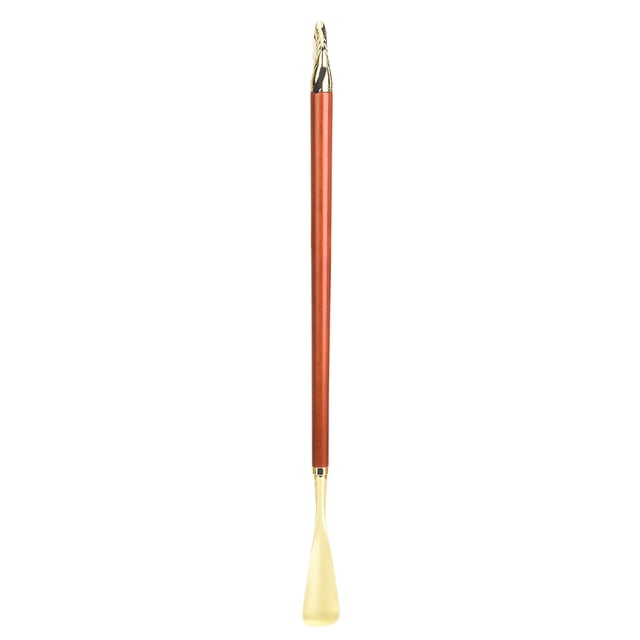 Calzador con forma de cabeza de caballo, universal, con mango largo de haya, color marrón, 55 cm
