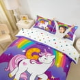 thumbnail image 3 of Erosebridal Dreamy Unicorn Duvet Cover Twin, Initial Letter G Bedding Twin Size, Rainbow Reversible Bedding Sets Twin Size, Super Cozy Bedroom Decoration, 2 Pieces（No Comforter）, 3 of 6