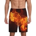 thumbnail image 3 of Lsque Fiery Orange Flames Energy Mens Sleep Pajama Shorts,Short Pajama Pants, Cotton Ultra-Soft Knit-XX-Large, 3 of 9