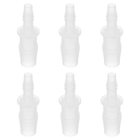 Hose Barb Reducer, 6 Pcs 3/8" to 3/16" Hose ID Connectors Joint Plastic Pipe Fitting Splicer Mender Adapter, White