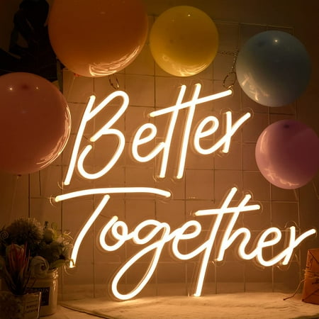 Custom Led Letter Neon Sign Better Together Wall Decor For Bar Beach Home Wedding Party Background Decorative Light Canada - Custom Led Light Wall Decor Custom Led Letter Neon Sign Better Together Wall Decor For Bar Beach Home Wedding Party Background Decorative Light Canada - Custom Led Light Wall Decor