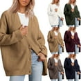 thumbnail image 3 of PENGXIANG Cardigan pour Femmes Automne 2023 Ouvert Surdimensionné Bouton Col en V Ample Doux Tricoté, 3 of 9