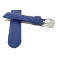 thumbnail image 2 of 24mm Mens' Alligator Style Leather Watch Strap Band, Stainless Steel Buckle, 2 of 7