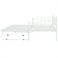 thumbnail image 6 of Twin Size Day Bed with Twin Size Adjustable Trundle, Twin Size Metal Bed Frame, Trundle Bed with Portable Folding Trundle, Daybed with Trundle for Adults Boys and Girls, White, 6 of 9