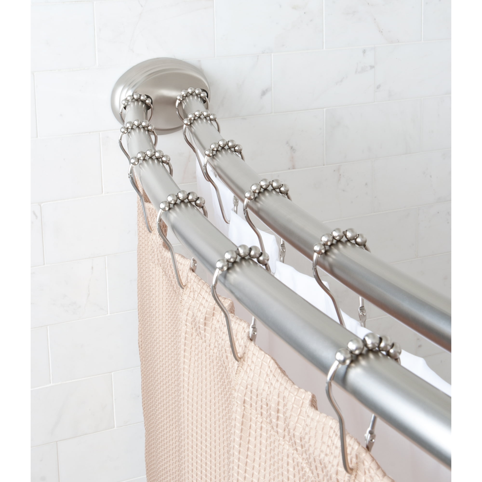 Better Homes Gardens Double Curved, Chrome Double Shower Curtain Rod