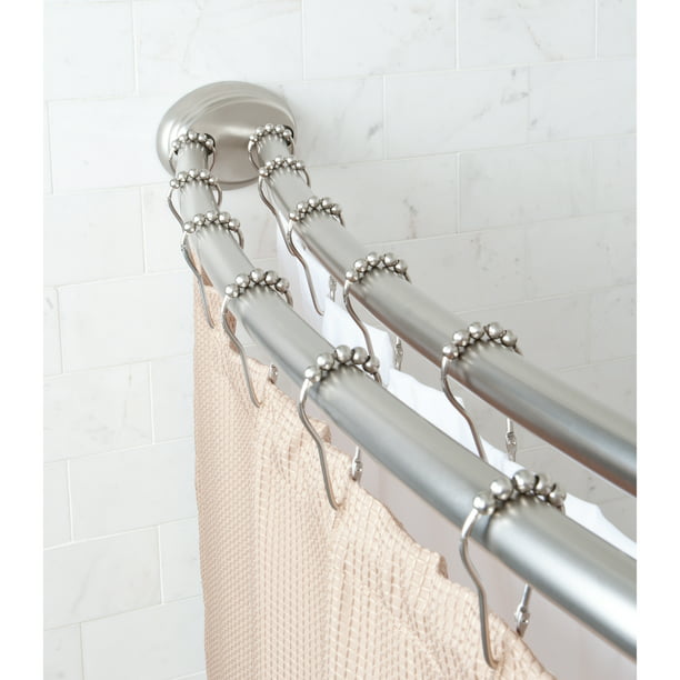 Better Homes Gardens Double Curved, Where To Hang A Curved Shower Curtain Rod