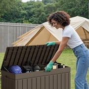 Homall 82 Gallon Outdoor Storage in Resin Deck Box Lockable Deck Box, Brown