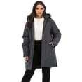thumbnail image 4 of LELINTA Womens Winter Down Blend Quilted Jacket Puffer Jacket Coat Plus Size Long Hoodie Coat Warm Hooded Jacket, 4 of 6