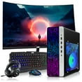 thumbnail image 1 of Restored HP Gaming PC Desktop Computer – AMD Pro A10-9700,RX 550 Graphics,8GB RAM,512GB SSD,24 Inch Curved Monitor,RGB Keyboard with AI Copilot,Mouse,WiFi,RGB Headphone,Windows 11 (Refurbished), 1 of 9