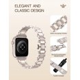 thumbnail image 3 of Wearlizer Gold Silver Stainless Steel Watch Band Compatible with Apple Watch Bands 38/40/41/42/44/45/46/49mm Women Metal Strap for Iwatch Series 11/10/9/8/7/6/5/4/3/SE/Ultra, 3 of 6