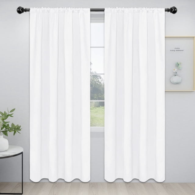 Cortinas Easy-Going Blackout, 107 x 213 cm, térmicas, color blanco, 2 paneles