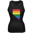 thumbnail image 1 of Nevada LGBT Lesbian Pride Rainbow Black Juniors Soft Tank Top, 1 of 1