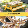 thumbnail image 6 of Happy Easter Table Cloths for 4 Foot Rectangle Tables, Rabbit Eggs Spring Mushrooms Flowers Yellow Patio Waterproof Elastic Fitted Tablecloths, Washable Rectangular Table Cover for Camping, 6 of 8
