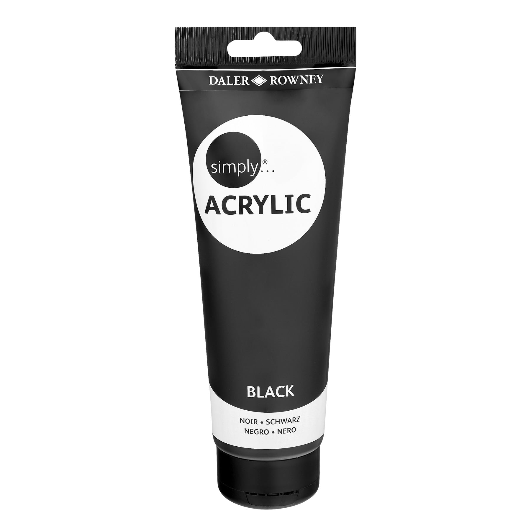 Daler-Rowney Simply Black Acrylic Paint Tube, 250 ml / 8.4 fl. Oz