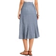 thumbnail image 3 of INSPIRE CHIC Casual Stripe Skirt for Women's Summer High Low Hem Ruffles A-Line Midi Skirts XS Light Blue, 3 of 6