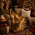 thumbnail image 3 of Golden Celestial Woman Portrait Print, Ethereal Golden Celestial Portrait, Birthday Gift for Celestial Fantasy Enthusiasts, Cozy Flannel Blanket and Home Decor for Bedroom and Living Room, 3 of 9
