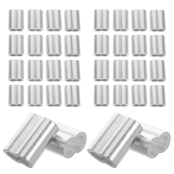 WRITWAA 50Pack Aluminum Crimping Sleeve Wire Rope Sleeve Silver for Long-term Use